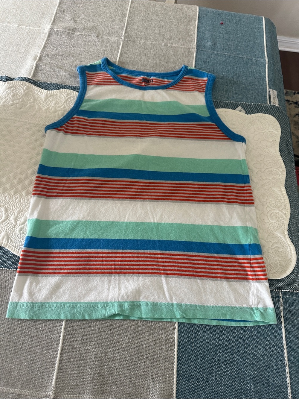Crazy 8 Striped Tank Top - Blue, Red & Mint